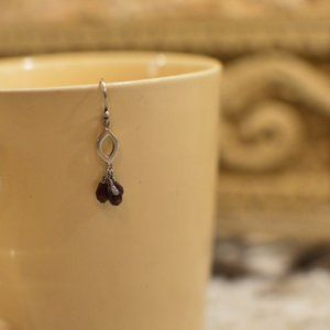 Sterling Silver Purple Dangle Drop Earrings .925 #N